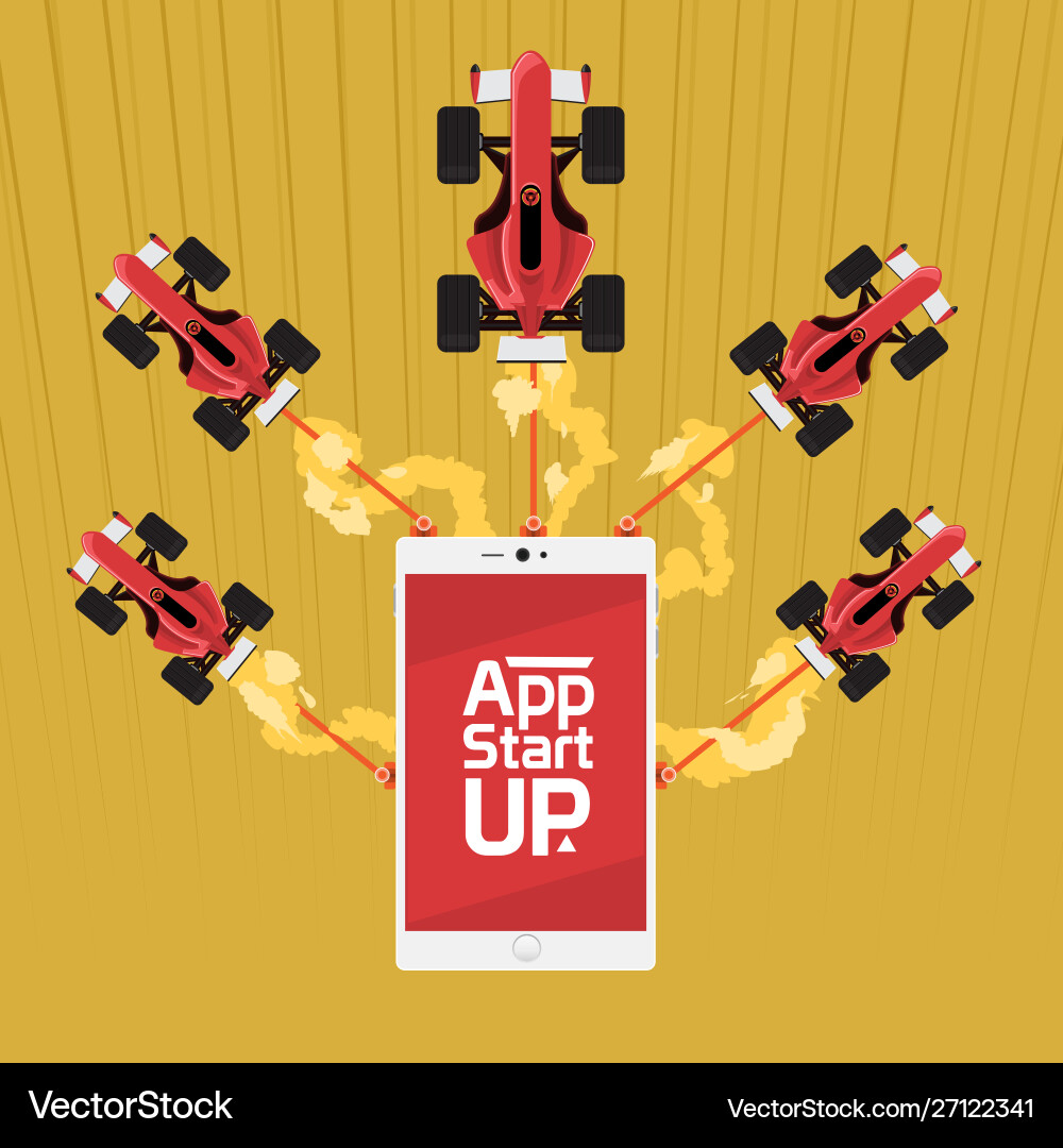 App start up with speed logistic to success App start up with speed logistic to success vector image