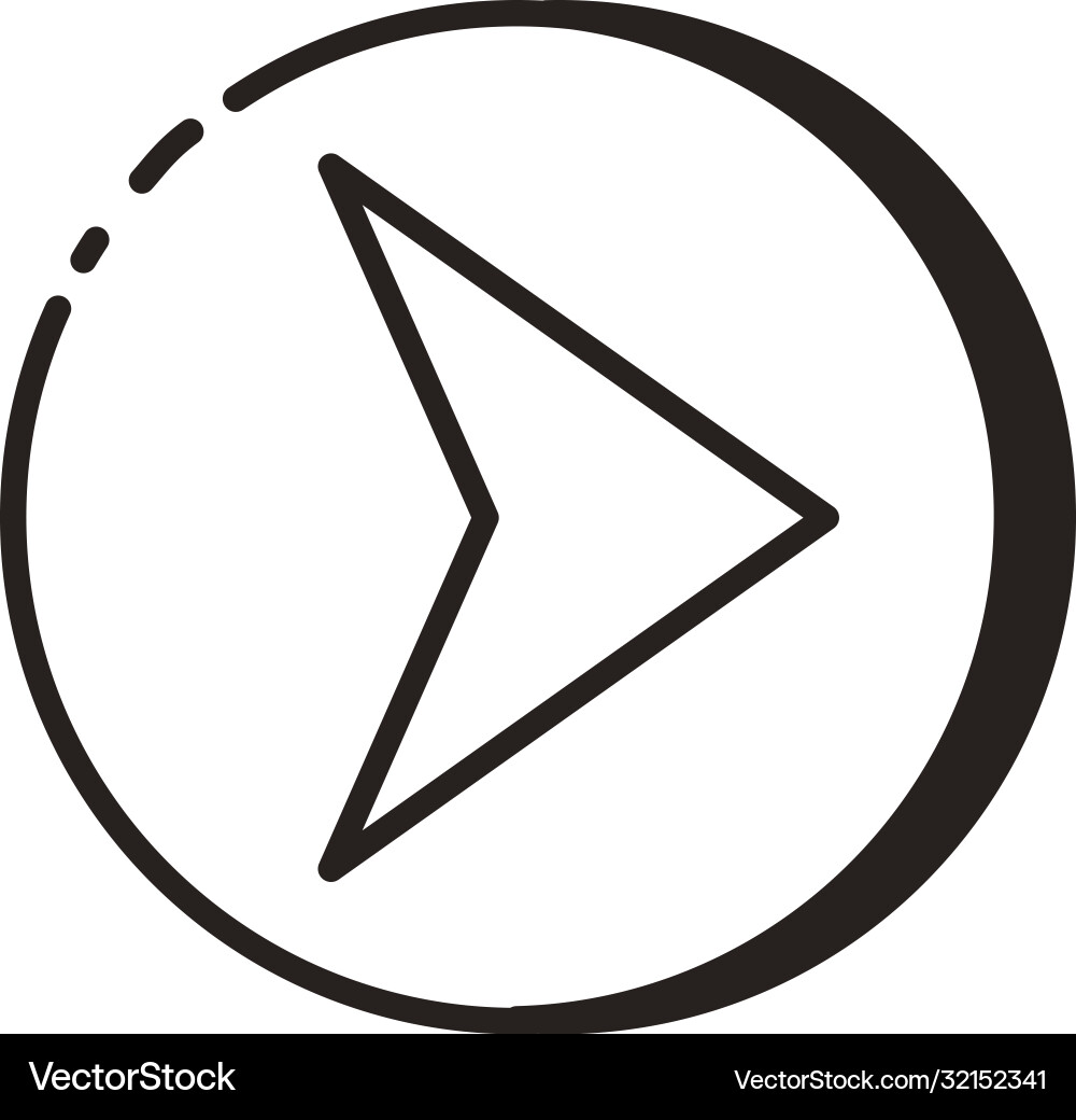 Arrow right direction button line style icon Vector Image