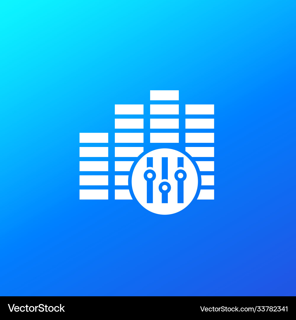 Audio editor icon for apps and web vector image