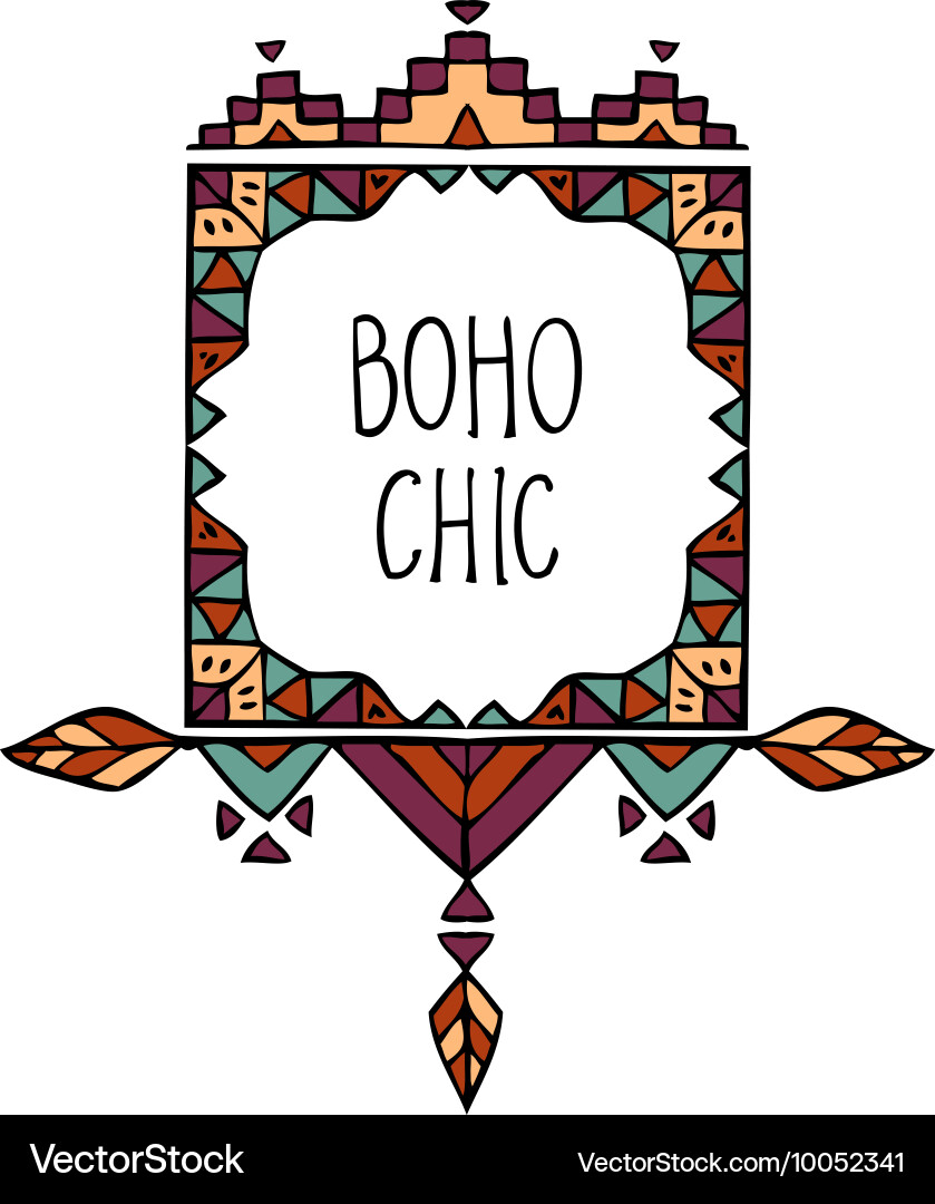 Boho Frame with Text vector image