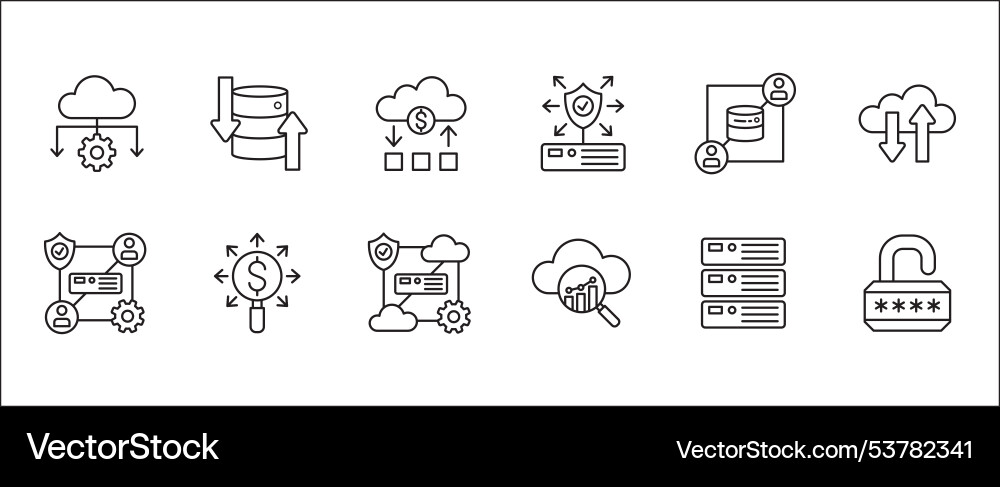 Business data statistic related icon set contains Vector Image