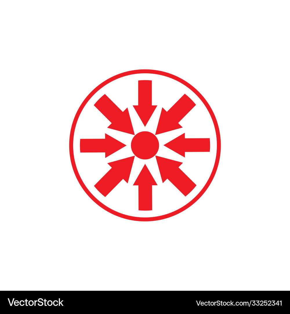 Circle pointing arrow target symbol vector image