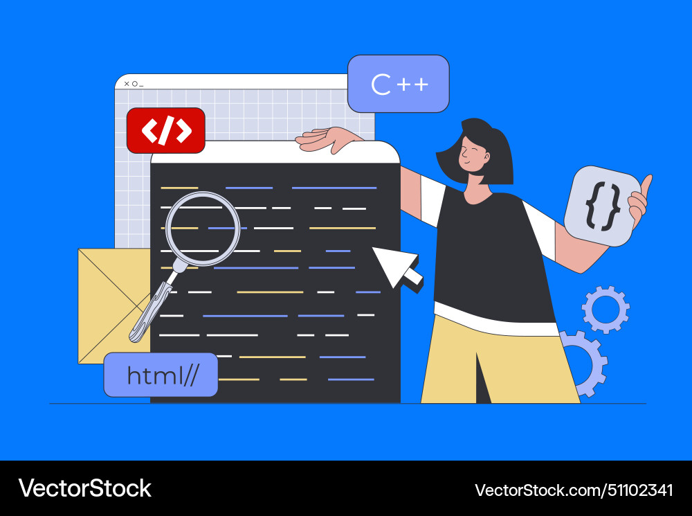 Development concept in modern flat design for web Development concept in modern flat design for web vector image