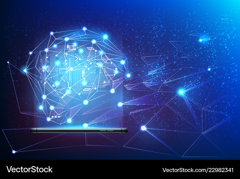 Digital Neural Network Brain vector image