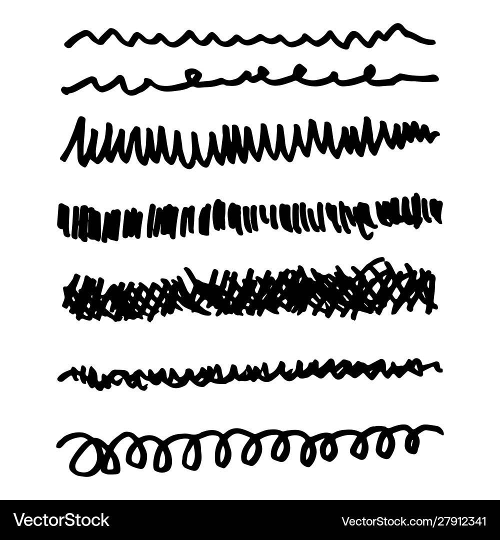 Doodle set hand gezogen scribbs line Grenzen Doodle set hand gezogen scribbs line Grenzen vektorbild