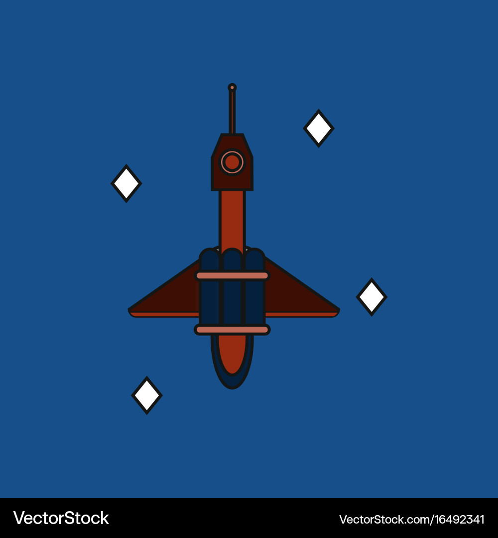 Flat icon design collection spaceship in space Vector Image