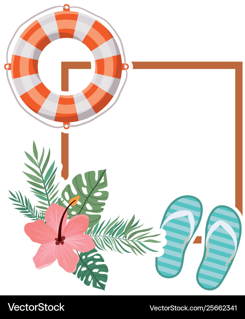 Frame with summer objects in white background Frame with summer objects in white background vector image