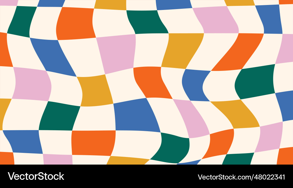 Groovy Checkered Abstract Background vector image