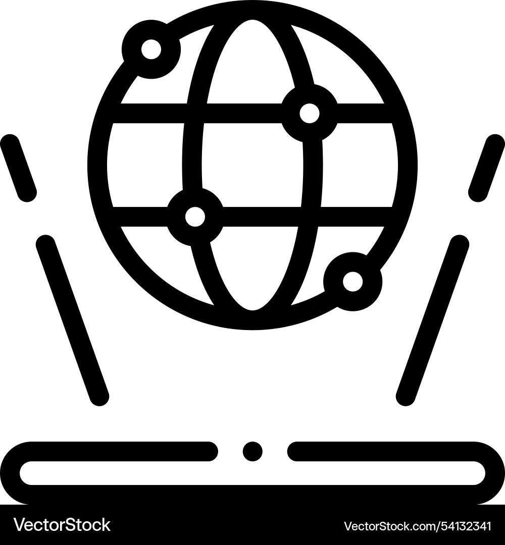 Hologram icon thin linear style design isolated Hologram icon thin linear style design isolated vector image