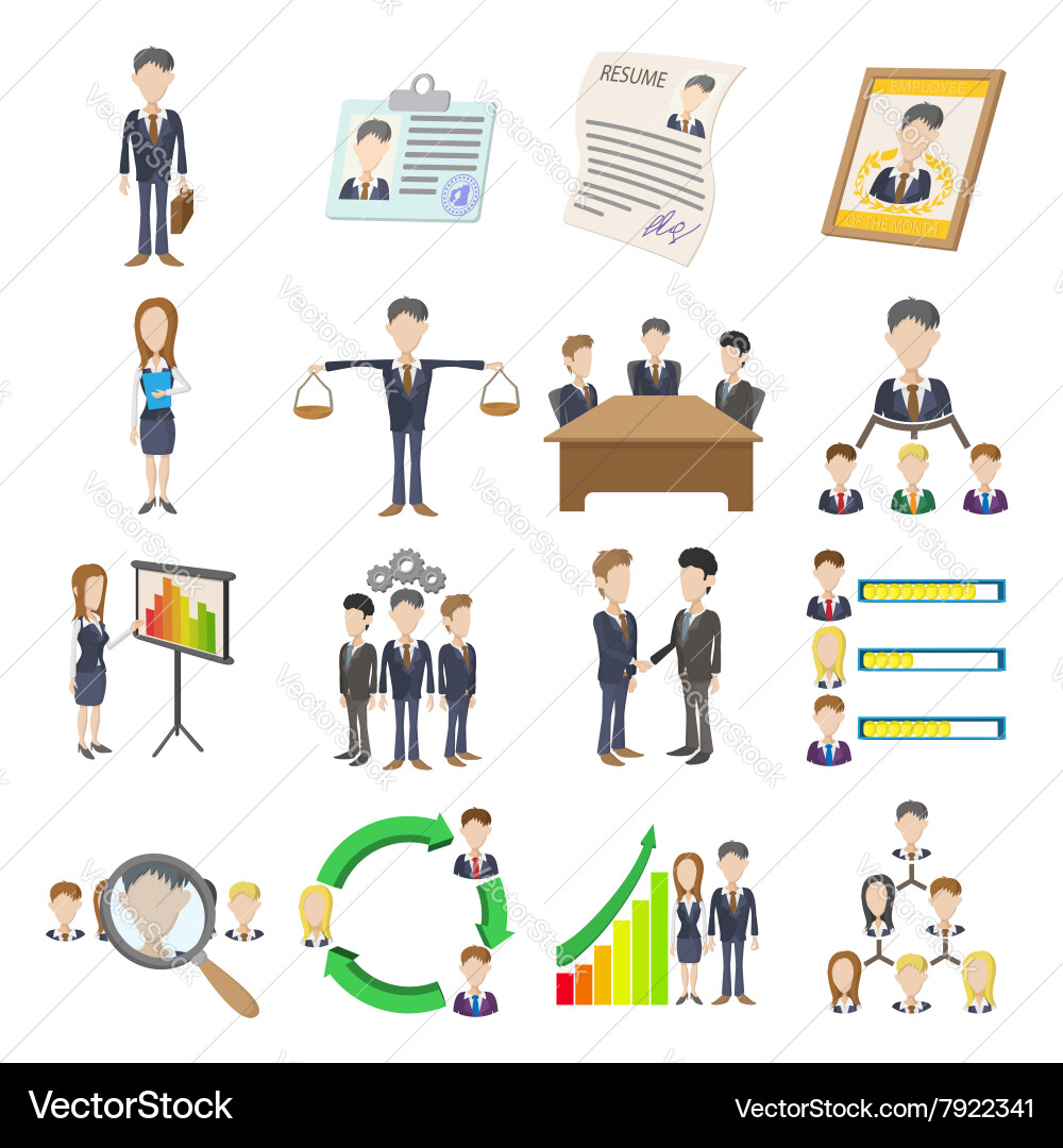 Human resources icons set Royalty Free Vector Image