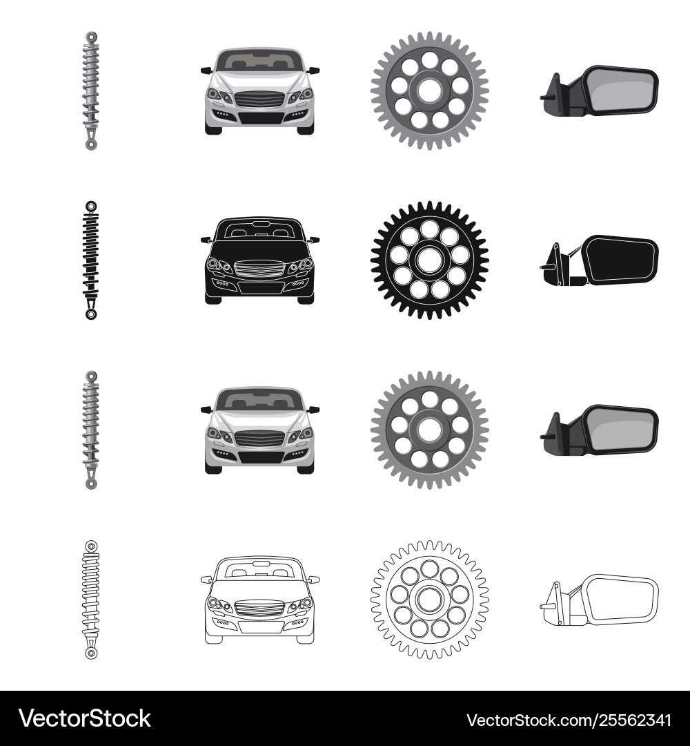 Isolated object auto and part logo collection Isolated object auto and part logo collection vector image