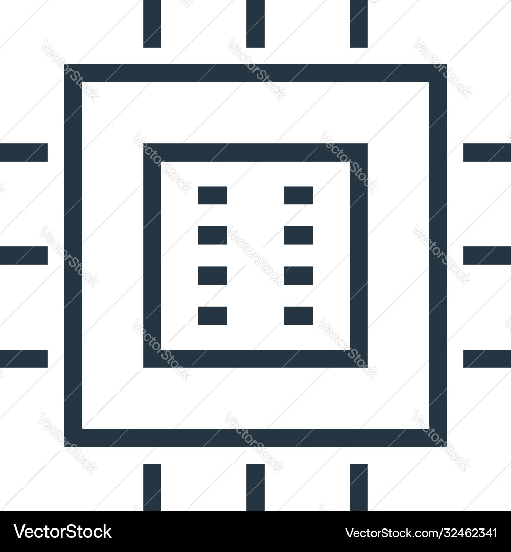 Processor icon isolated on white background Processor icon isolated on white background vector image