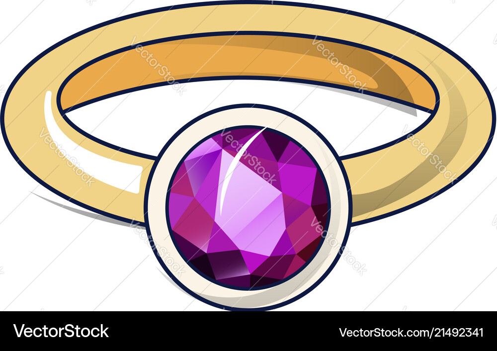 Ruby ring icon cartoon style Ruby ring icon cartoon style Vector Image