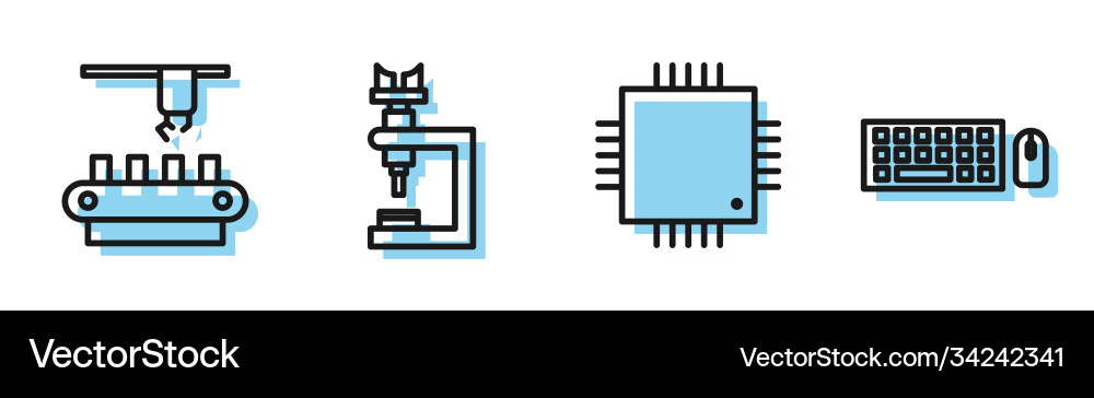 Set line processor with microcircuits cpu factory Set line processor with microcircuits cpu factory Vector Image