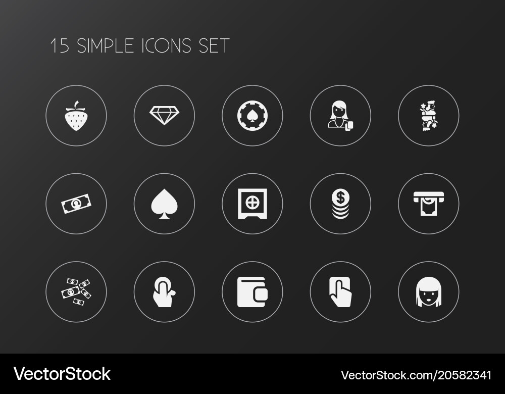 Set of 15 editable game icons includes symbols Vector Image