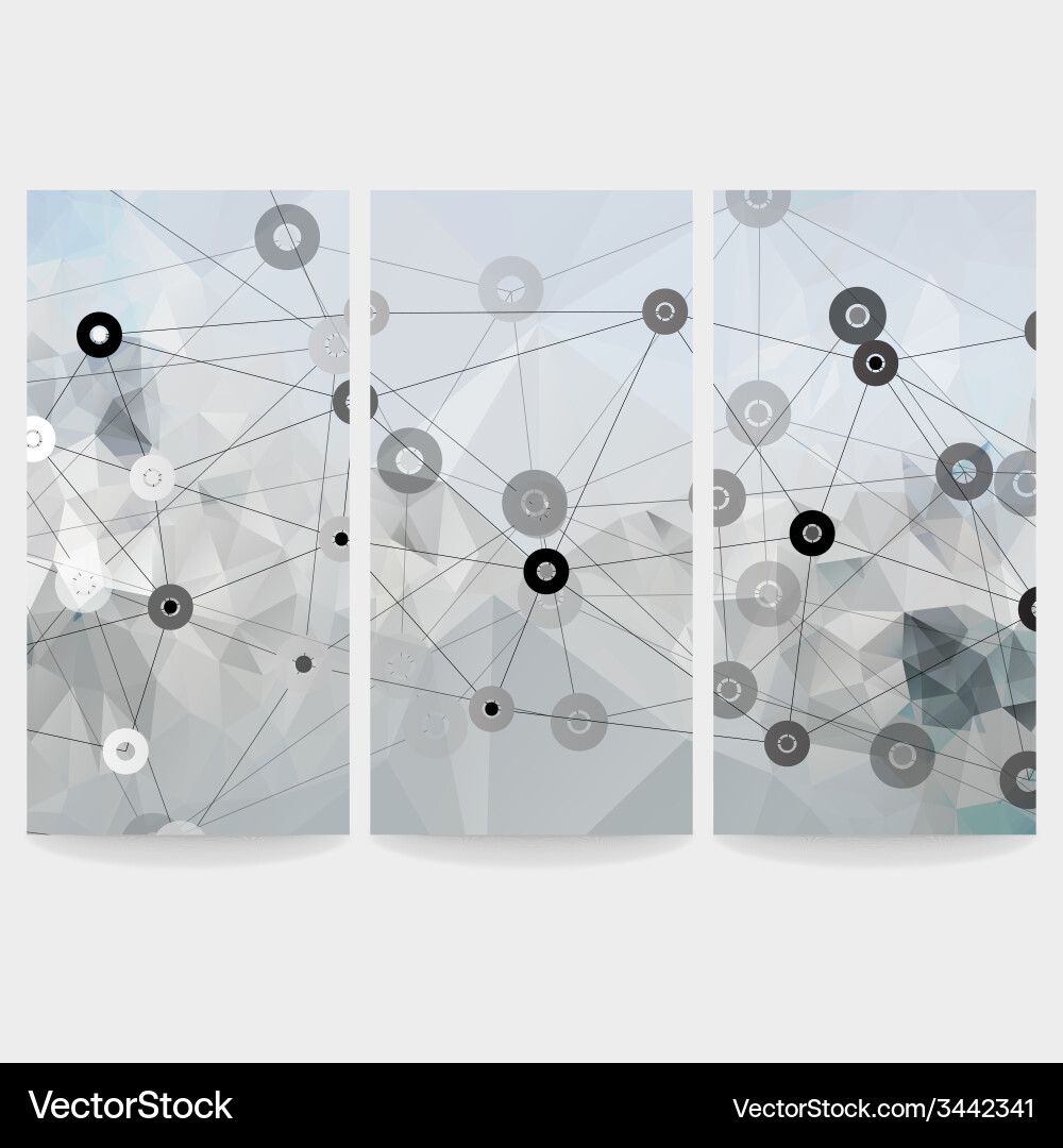 Set of abstract backgrounds molecule structure vector image