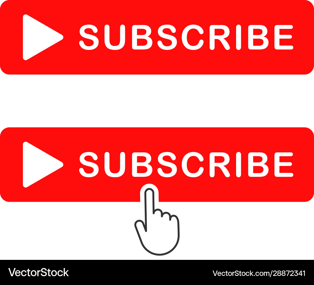 Subscribe icon shape sign red button Subscribe icon shape sign red button Vector Image