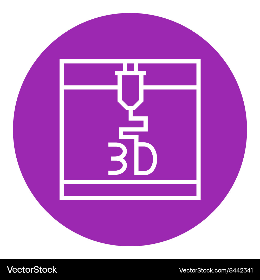 Tree d printing line icon Vector Image