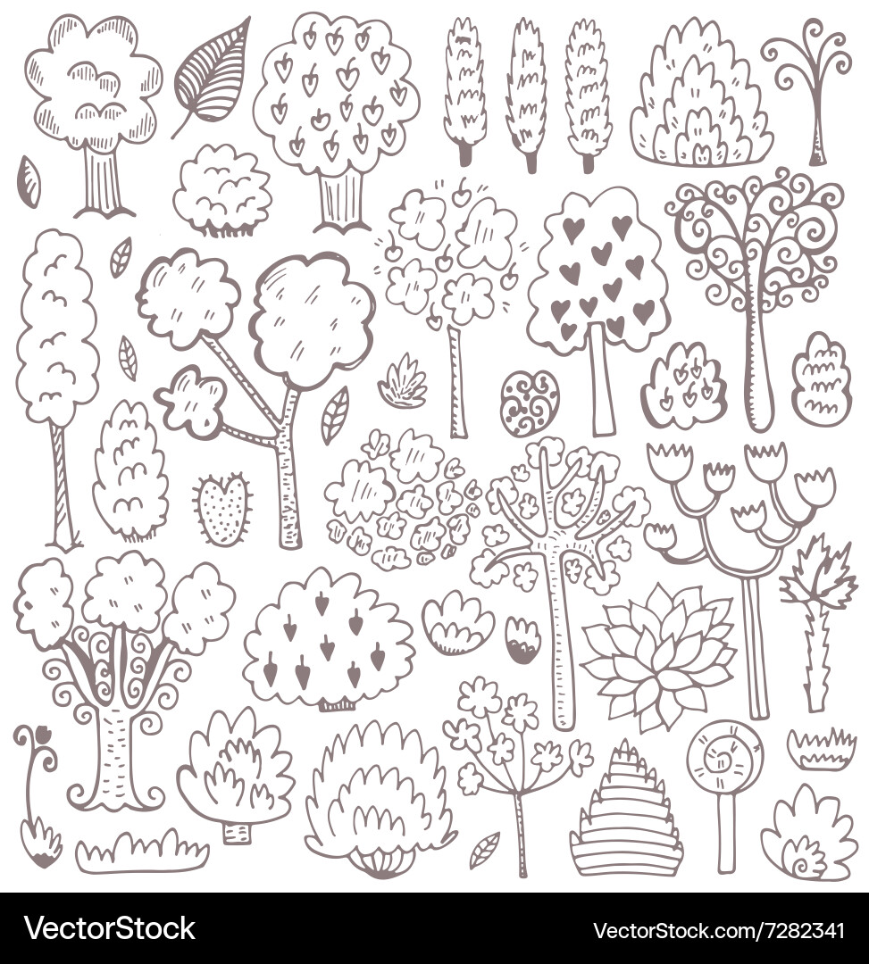 Tree Sketch Pattern vector image