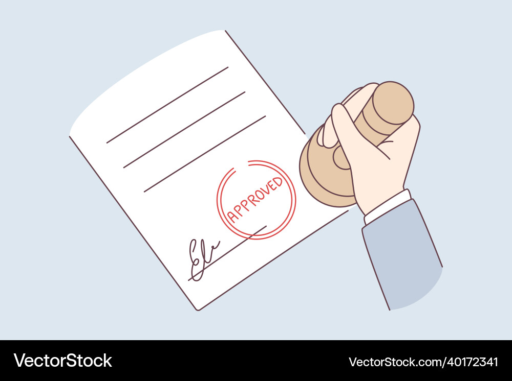 Verification and approval of official document Vector Image
