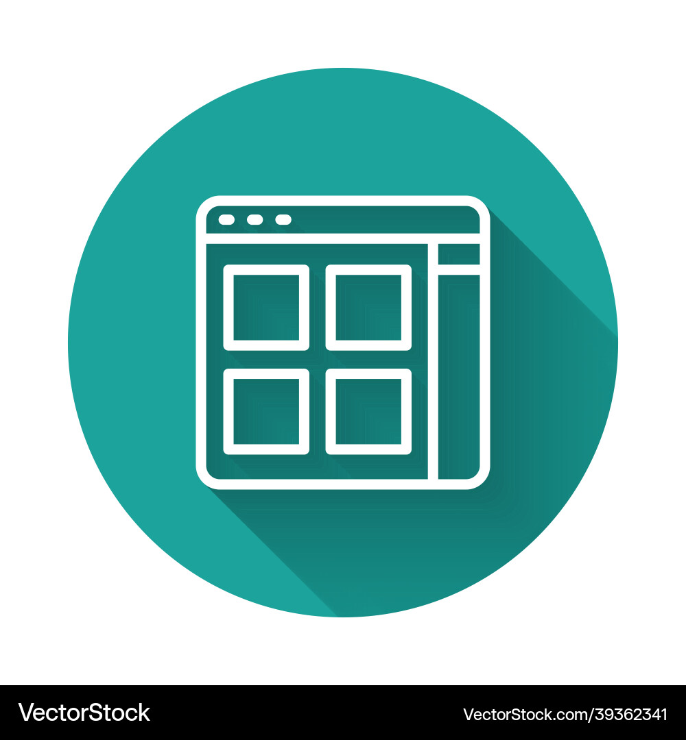White line browser files icon isolated with long White line browser files icon isolated with long vector image