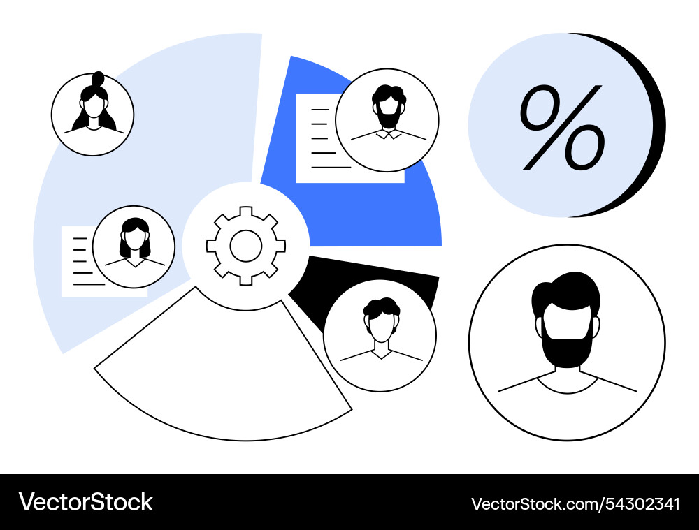 Workflow optimization and collaborative team Workflow optimization and collaborative team vector image