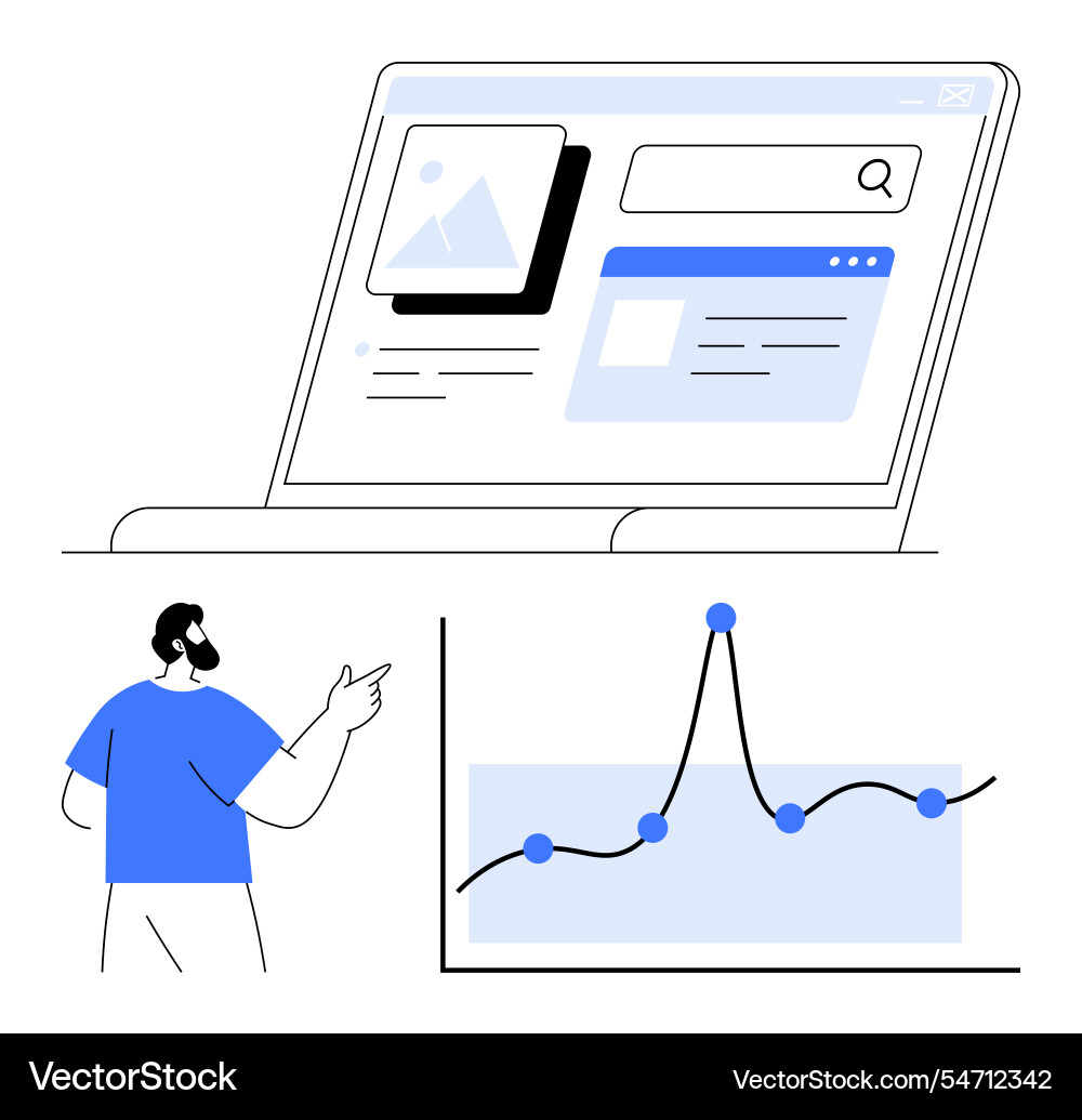 Analyzing digital trends exploring data insights Analyzing digital trends exploring data insights vector image