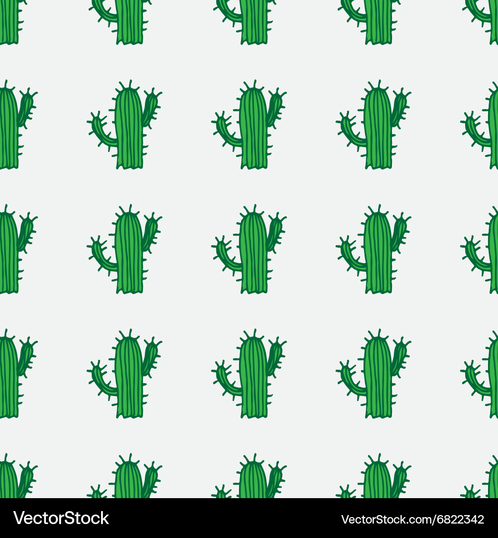 Background cactus pattern vector image