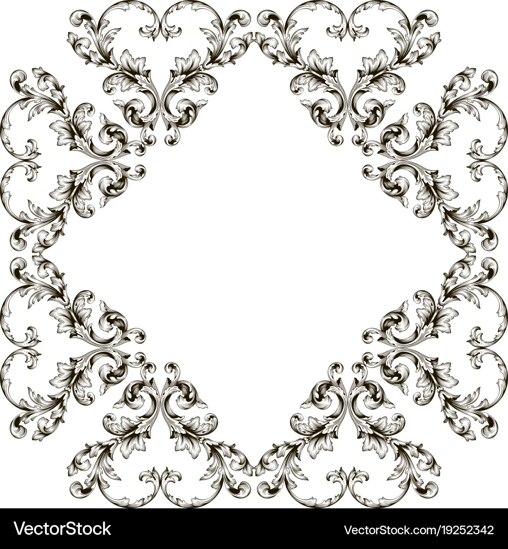 Baroque Floral Ornament Vector Image