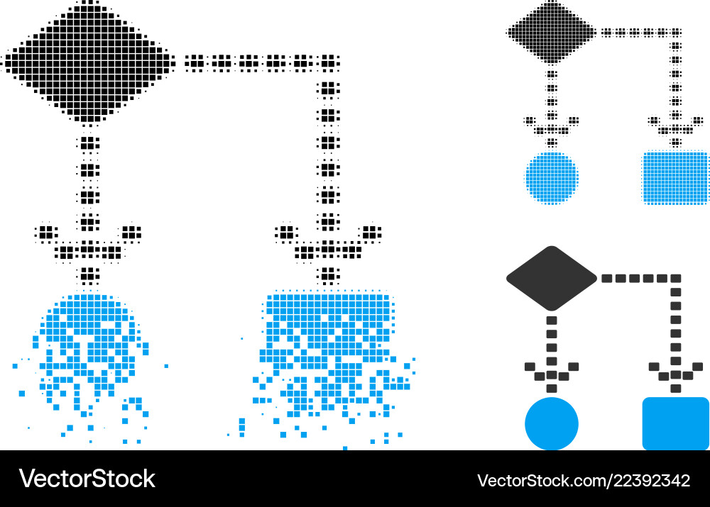 Beschädigtes Pixel-Halbton-Algorithmus-Icon Beschädigtes Pixel-Halbton-Algorithmus-Icon vektorbild
