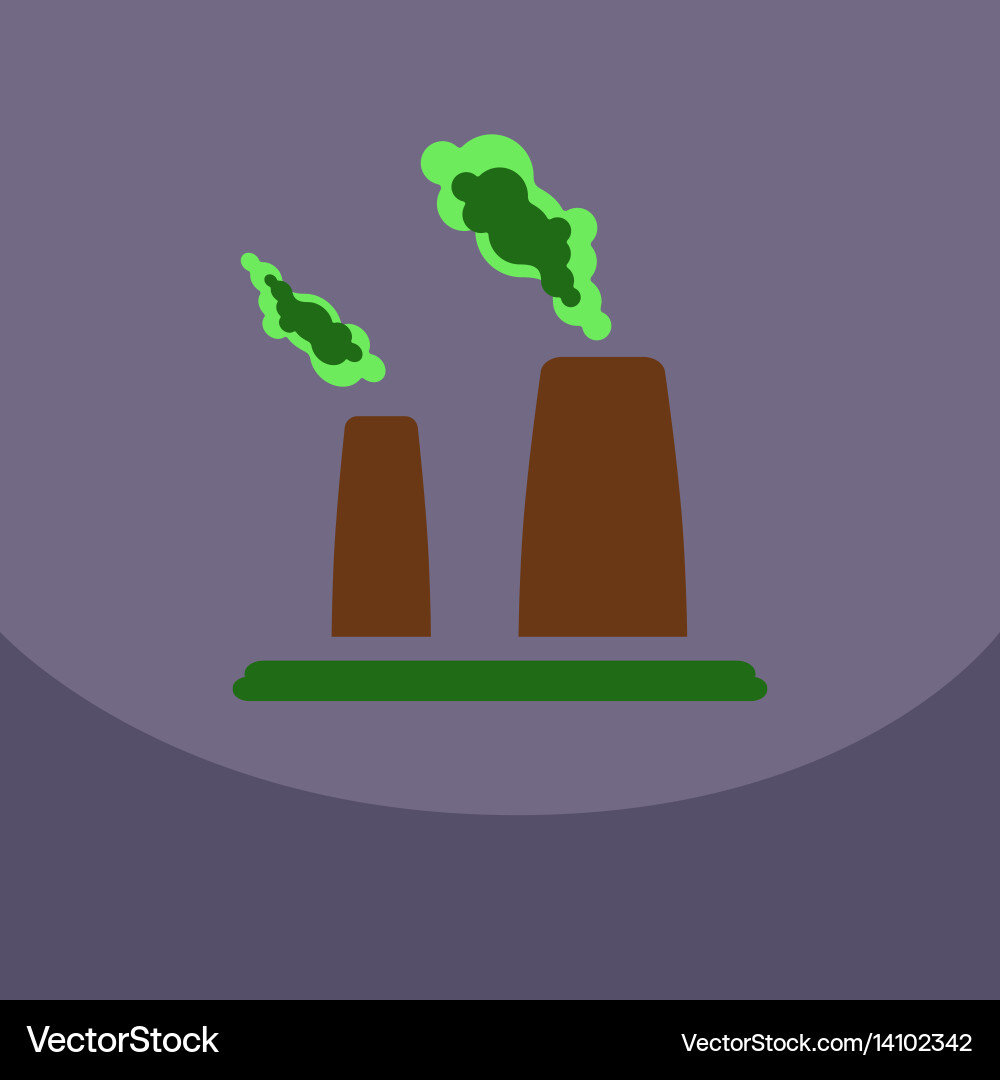 Black smoke floating from multiple smokestack Vector Image