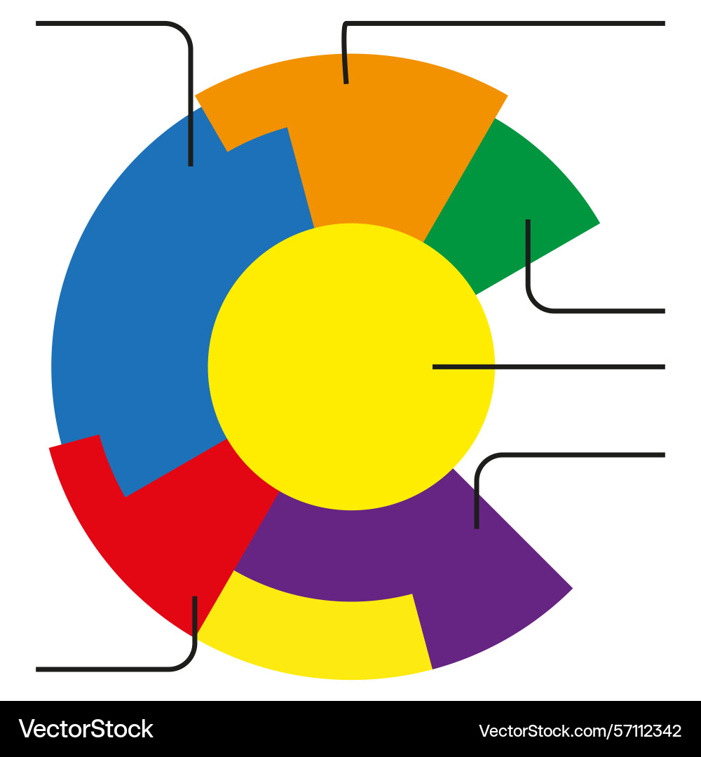Colorful pie chart data visualization element Colorful pie chart data visualization element vector image