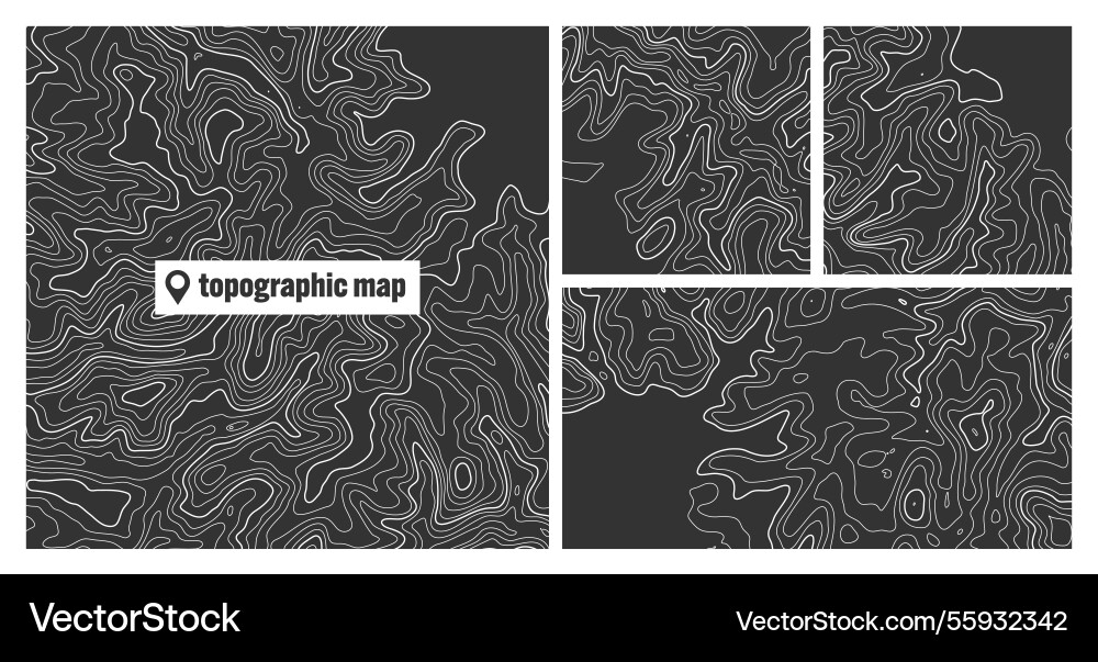 Colorful topographic map sets with contour lines Colorful topographic map sets with contour lines vector image