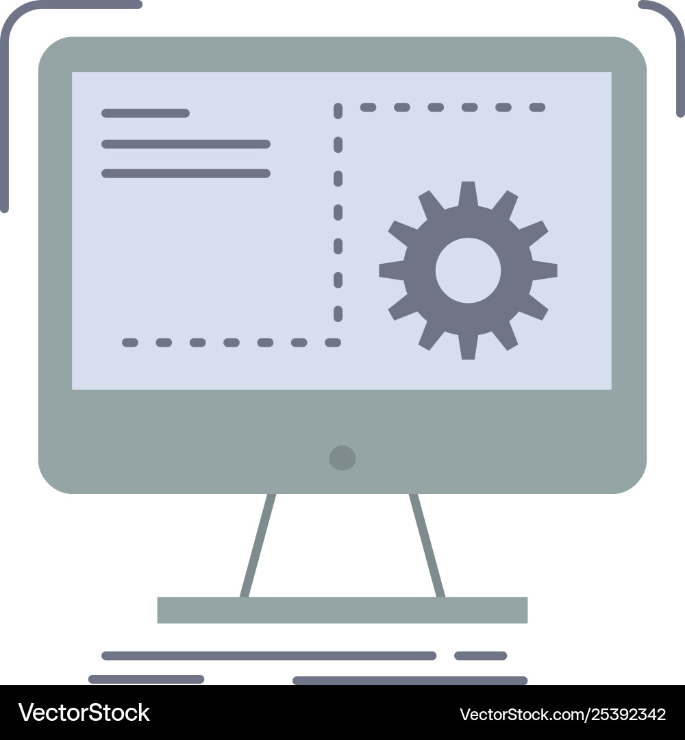 Command computer function process progress flat Command computer function process progress flat vector image