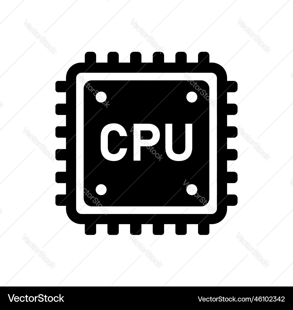 Computer cpu icon vector image