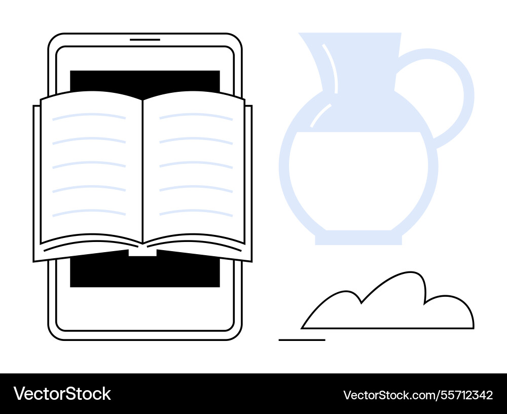 Digital learning concept with open book Vector Image
