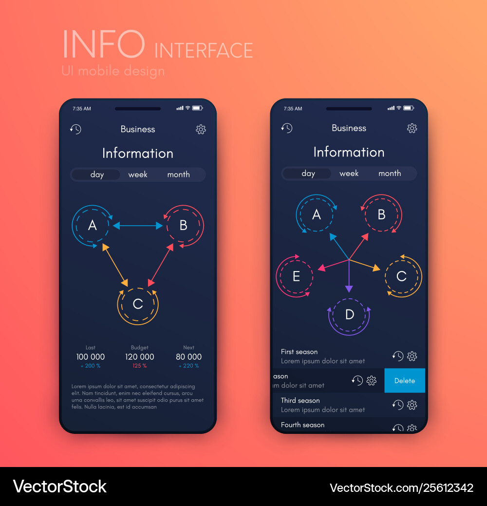 Graphics mobile infographics with three Graphics mobile infographics with three vector image