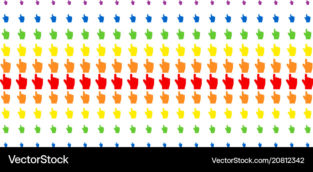 Index finger shape halftone spectrum grid vector image