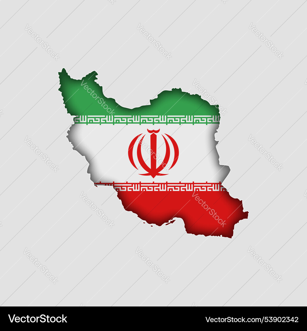 Iran map with flag in body Vector Image