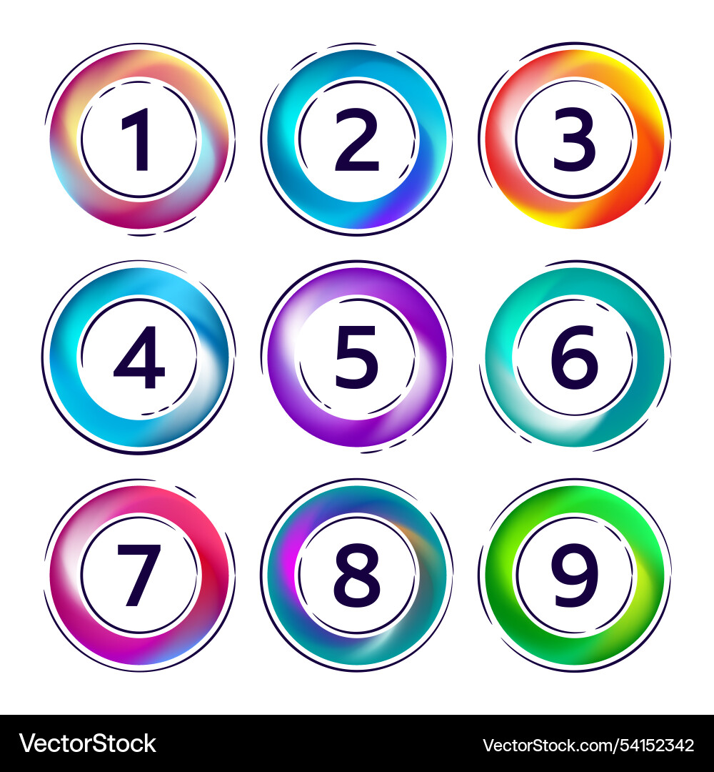 Number web buttons isolated on white Number web buttons isolated on white vector image