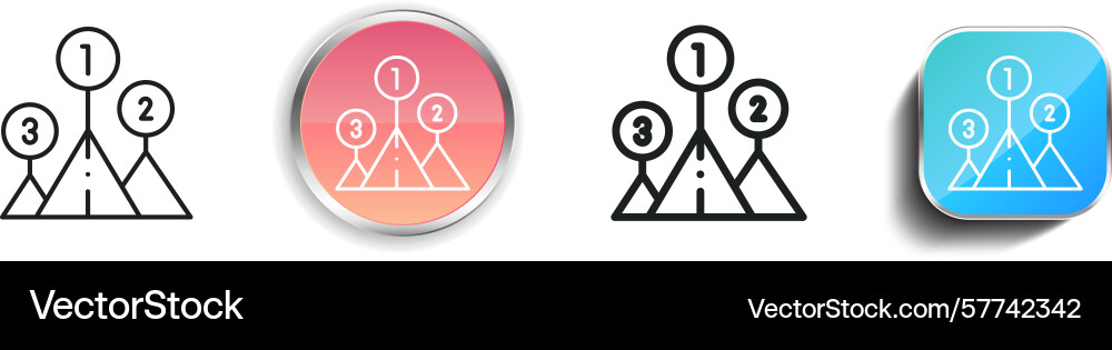 Pyramid chart icon thin linear regular and button Pyramid chart icon thin linear regular and button vector image