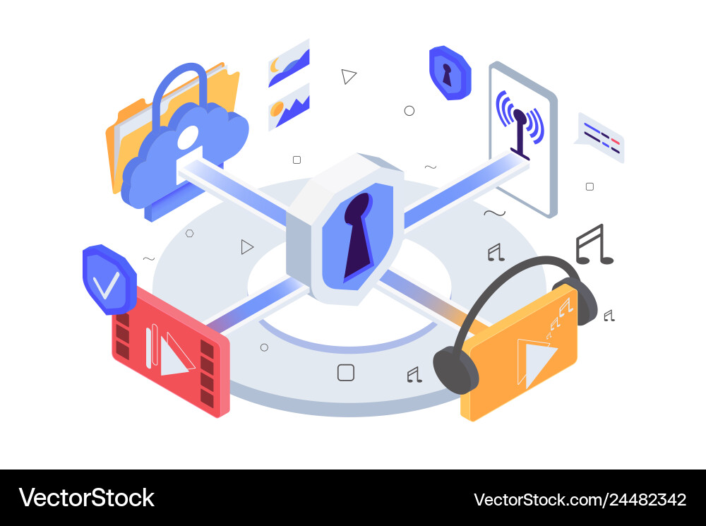 Secure Network & Data Protection vector image