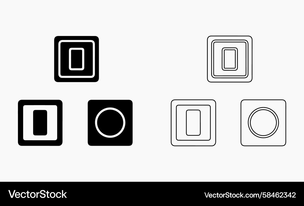 Simple Line Icons - Control Set Vector Image