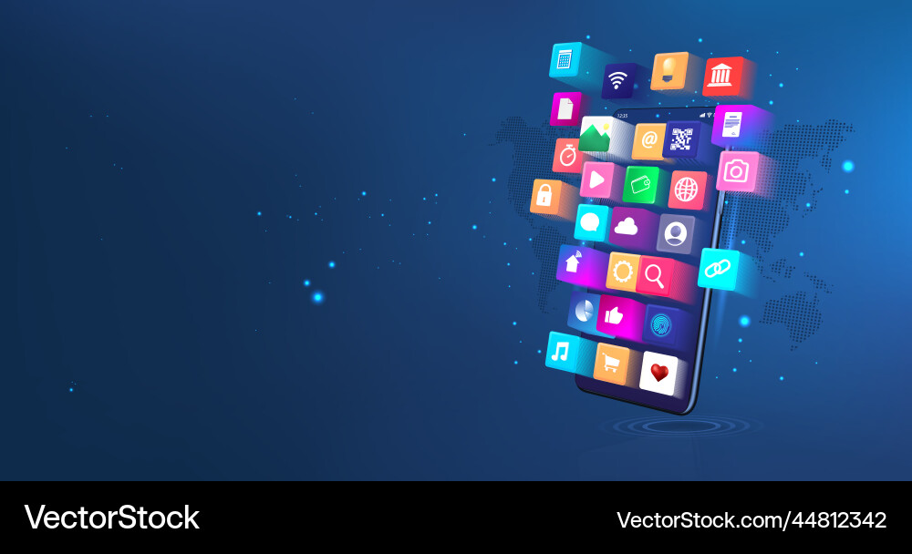 User interface and more applications on mobile User interface and more applications on mobile vector image