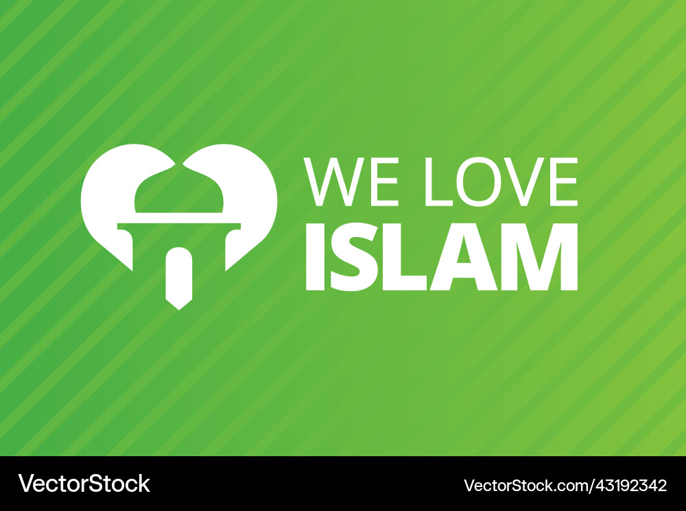 Wir lieben Islam Religion Herz und Moschee Symbol Wir lieben Islam Religion Herz und Moschee Symbol vektorbild