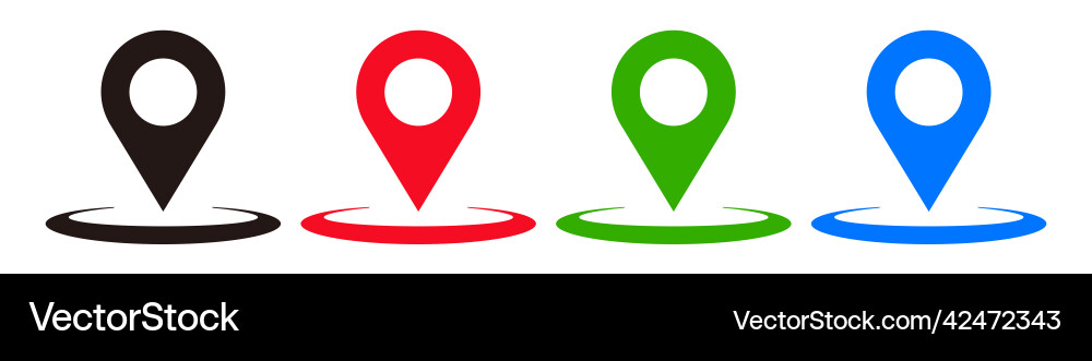 A set of colorful map icons vector image