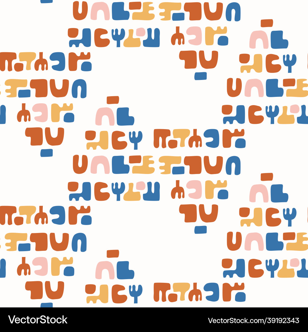 Abstract playful color style cut out shape pattern Abstract playful color style cut out shape pattern vector image