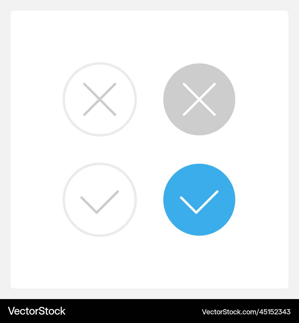 Accept and decline ui elements kit Accept and decline ui elements kit vector image