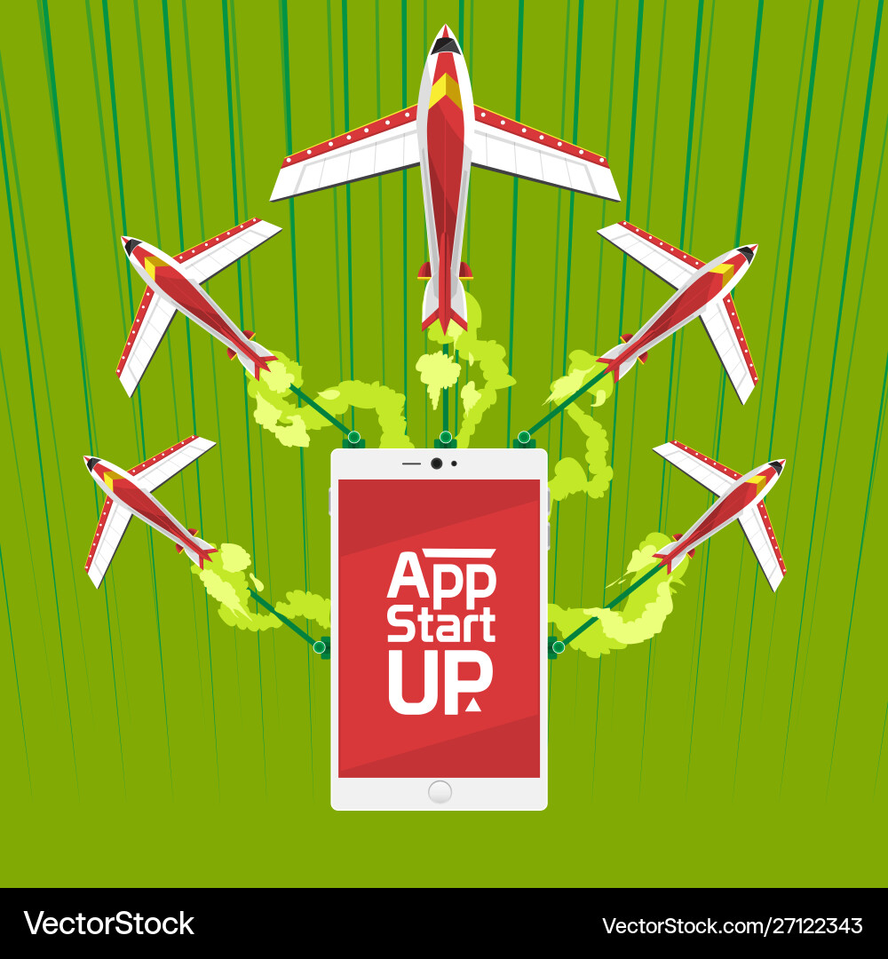 App start up with speed logistic to success App start up with speed logistic to success vector image