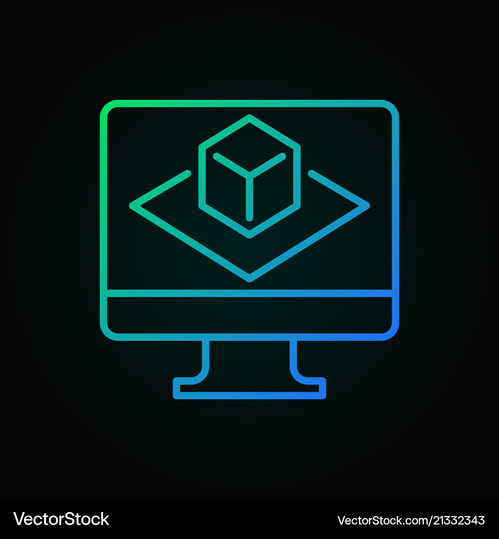 Augmented Reality Computer Icon vector image